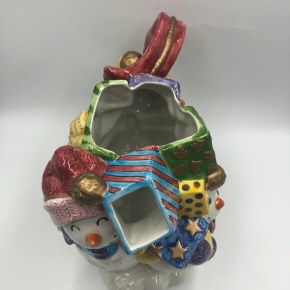 Vintage Fitz & Floyd Discontinued Snowman Christmas Ceramic Pitcher - Picture 6 of 14
